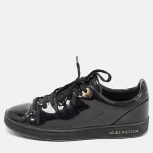 Louis Vuitton Black Patent Frontrow  Sneakers Size 35