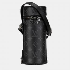 Pre Owned Louis Vuitton Black Monogram Eclipse Bottle Holder
