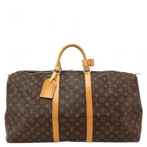 Pre Owned Louis Vuitton Monogram Canvas Keepall 55 Bag