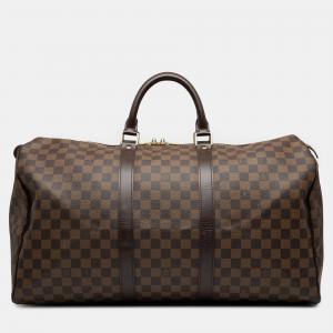 Pre Owned Louis Vuitton Damier Ebene Keepall 50