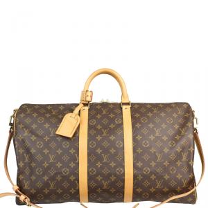 Pre Owned Louis Vuitton Monogram Canvas Keepall Bandouliere 55 Bag