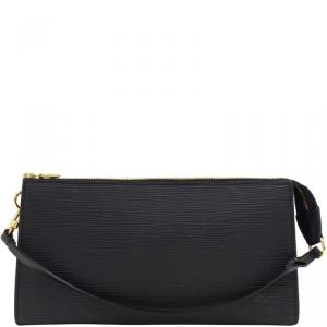 Pre Owned Louis Vuitton Noir Epi Leather Pochette Accessoires 24