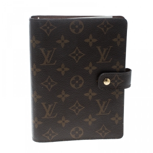 Pre Owned Louis Vuitton Monogram Canvas Medium Ring Agenda Cover