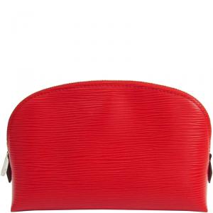Pre Owned Louis Vuitton Coquelicot Epi Leather Cosmetic Pouch