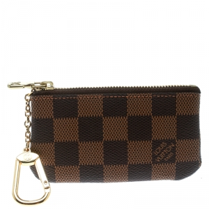Pre Owned Louis Vuitton Damier Ebene Canvas Key Pouch 