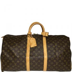 Pre Owned Louis Vuitton Monogram Canvas Keepall 55 Bag