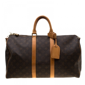 Pre Owned Louis Vuitton Monogram Canvas Keepall Bandouliere 45 Bag