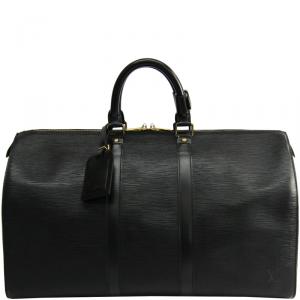 Pre Owned Louis Vuitton Black Epi Leather Keepall 45 Bag
