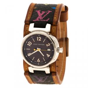 Louis Vuitton Brown Q1211 Tambour Women's Wristwatch