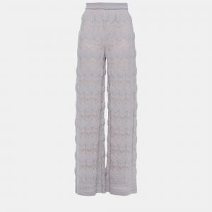 Pre Owned M Missoni Wool Wide Leg Pants IT 40