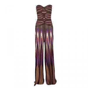 M Missoni Multicolor Lurex Knit Tube Top and High Waist Pants Set M
