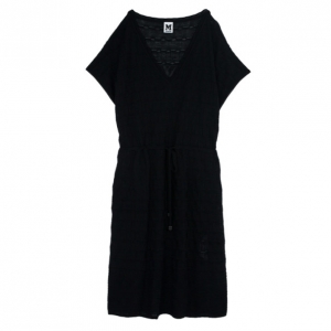 مملوكة مسبقًا M Missoni Black Checkered Kaftan Dress XXL