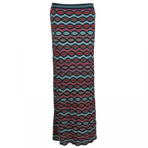 Pre Owned M Missoni Wave Knit Maxi Skirt M