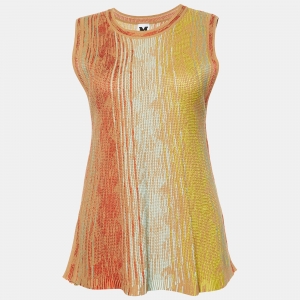 Pre Owned M Missoni Multicolor Textured Knit Sleeveless Top S