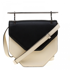 M2Malletier Off-white/Black Leather Amor Fati Crossbody Bag