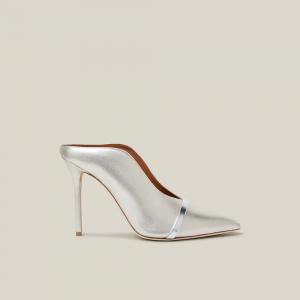 Pre Owned Malone Souliers Metallic Constance Metallic-Leather Mules Size IT 38