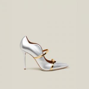 Pre Owned Malone Souliers Metallic Maureen Metallic Leather Pumps Size IT 40
