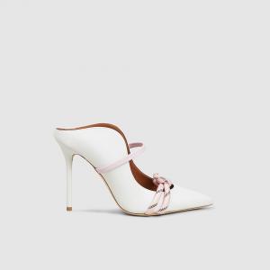 Pre Owned Malone Souliers White Farrah Rope-Detailed Leather Pumps Size IT 40