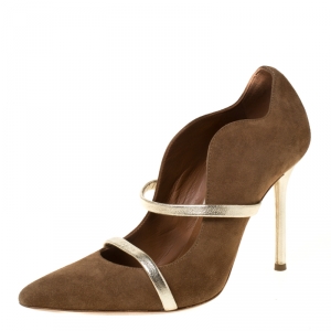 Pre Owned Malone Souliers Brown Suede Pumps Size 36