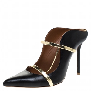 Pre Owned Malone Souliers Black Velvet Maureen Mule Size 38