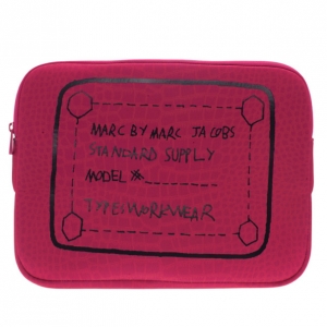Marc by Marc Jacobs Pink 13" Trompe l'Oeil Croc-Print Laptop Case