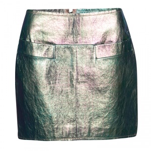 Marc by Marc Jacobs Metallic Iridescent Leather Mini Skirt S