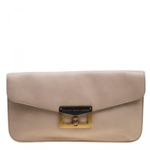 Marc by Marc Jacobs Beige Leather Bianca Clutch
