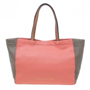 Pre Owned Marc by Marc Jacobs Rose Leather What's The T Two-Tone Tote