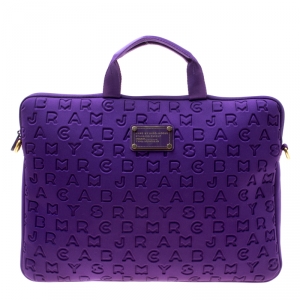 Marc by Marc Jacobs Purple Monogram Fabric Laptop Bag