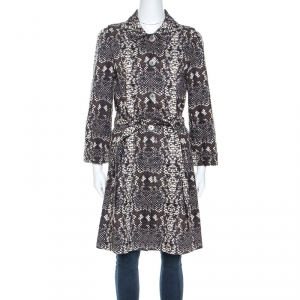 Pre Owned Marc by Marc Jacobs Python Print Cotton Mac Trench Coat M