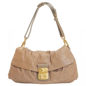 Pre Owned Marc by Marc Jacobs Beige Embossed Leather Shoulder Bag