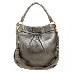 Pre Owned Marc by Marc Jacobs Metallic Grey Leather Classic Q Hillier Hobo