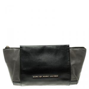 Marc by Marc Jacobs Black/Grey Leather Burg Boxer Clutch