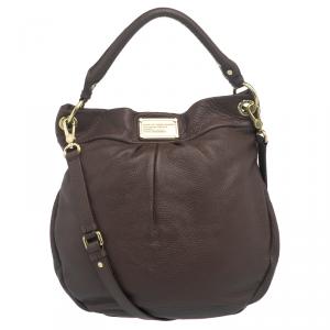 Pre Owned Marc by Marc Jacobs Dark Brown Leather Classic Q Hillier Hobo