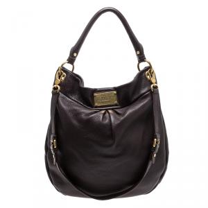 Pre Owned Marc by Marc Jacobs Dark Purple Leather Classic Q Hillier Hobo