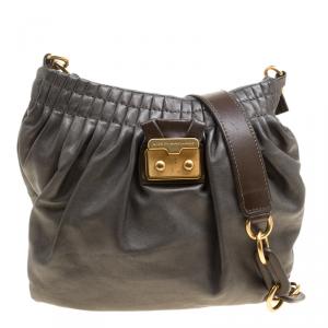 Pre Owned Marc by Marc Jacobs Grey Leather Crossbody Bag