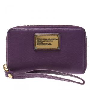 Marc by Marc Jacobs Purple Leather Classic Q Zip Around Wallet