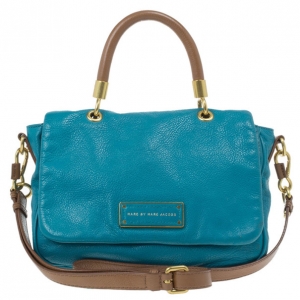 Pre Owned Marc by Marc Jacobs Blue Leather Too Hot To Handle Top Handle Bag