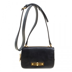 Pre Owned Marc by Marc Jacobs White/Black Leather Flap Crossbody Bag