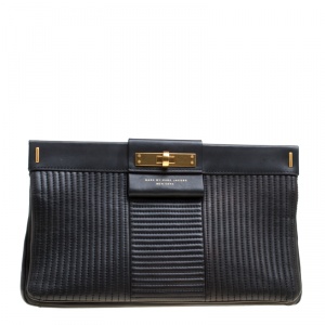 Marc by Marc Jacobs Black Leather East End Lady Rei Clutch 