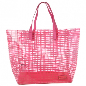Pre Owned Marc by Marc Jacobs Pink Check Transparent Tote
