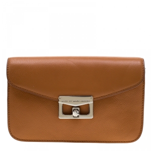 Pre Owned Marc by Marc Jacobs Brown Leather Bianca Jane On A Leash Crossbody Bag