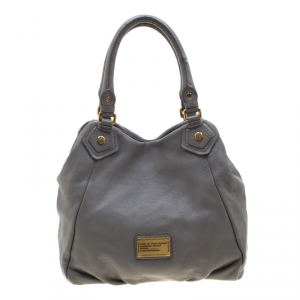 Pre Owned Marc by Marc Jacobs Grey Leather Classic Q Francesca Shoulder Bag