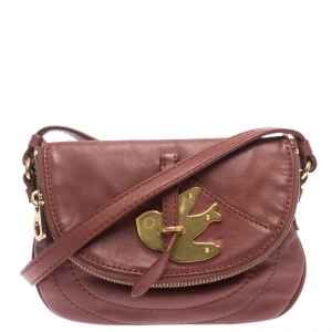 Pre Owned Marc by Marc Jacobs Brown Leather Petal to the Metal Crossbody Bag
