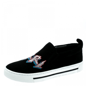Pre Owned Marc By Marc Jacobs Black Suede GRRL Slip On Sneakers Size 35