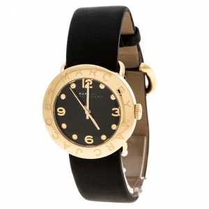 Marc by Marc Jacobs Black Yellow Gold-Plated Stainless Steel Amy MBM1154 Women's Wristwatch 36 mm