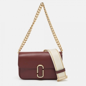 Pre Owned Marc Jacobs Burgundy Leather The J Marc Shoulder Bag