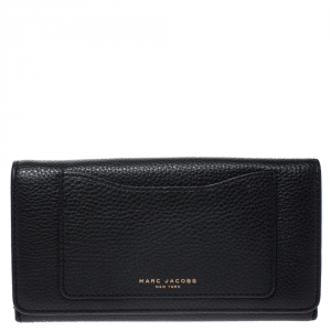 Marc Jacobs Black Leather Continental Flap Wallet