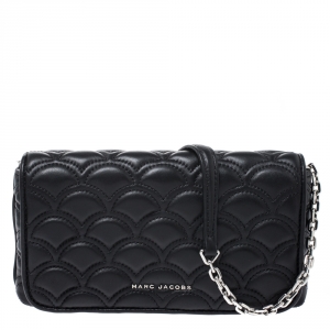 Marc Jacobs Black Leather Matelasse Crossbody Bag