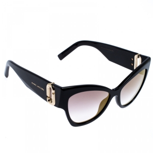 Marc Jacobs Black/Pale Gold Mirrored 109/S Cat Eye Sunglasses